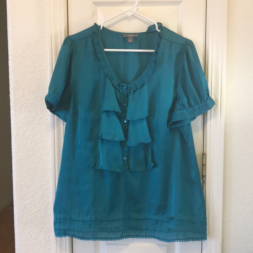 Apt. 9 blouse. Size XL. Satin teal color
